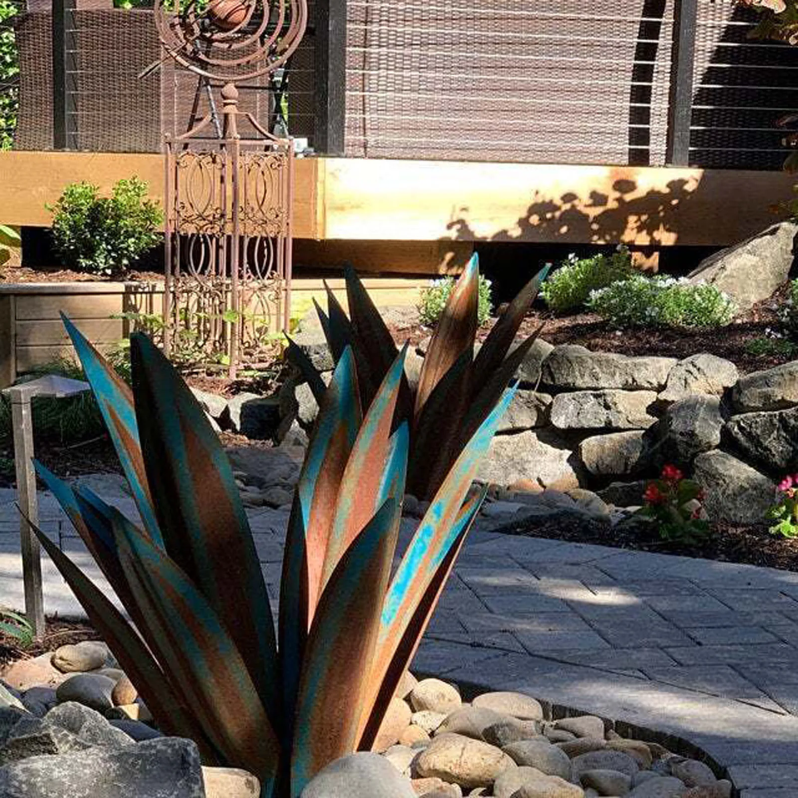 Details about  / 35CM Agave DIY Metal Art Tequila Rustic Sculpture Garden Yard 9 Leave Home Decor