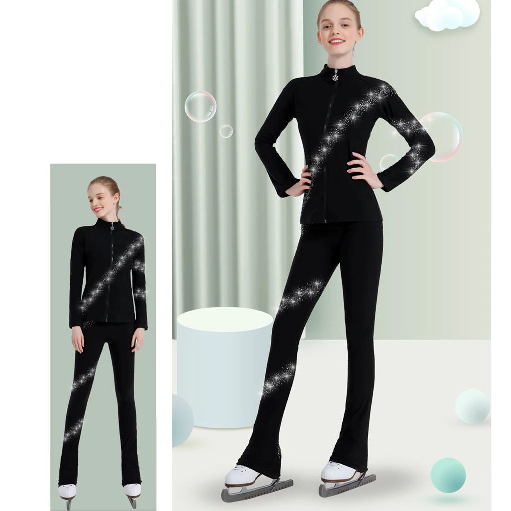 Stretchy Figure Ice Skating Outfit Suit Women Girls Soft Compression Skate