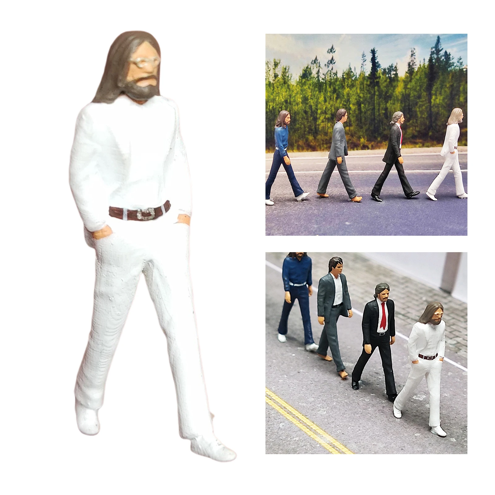 Resin Tiny 1/64 Character Diorama Cool Man Band Member Figures Model Train Road Buliding Layout Children Toy