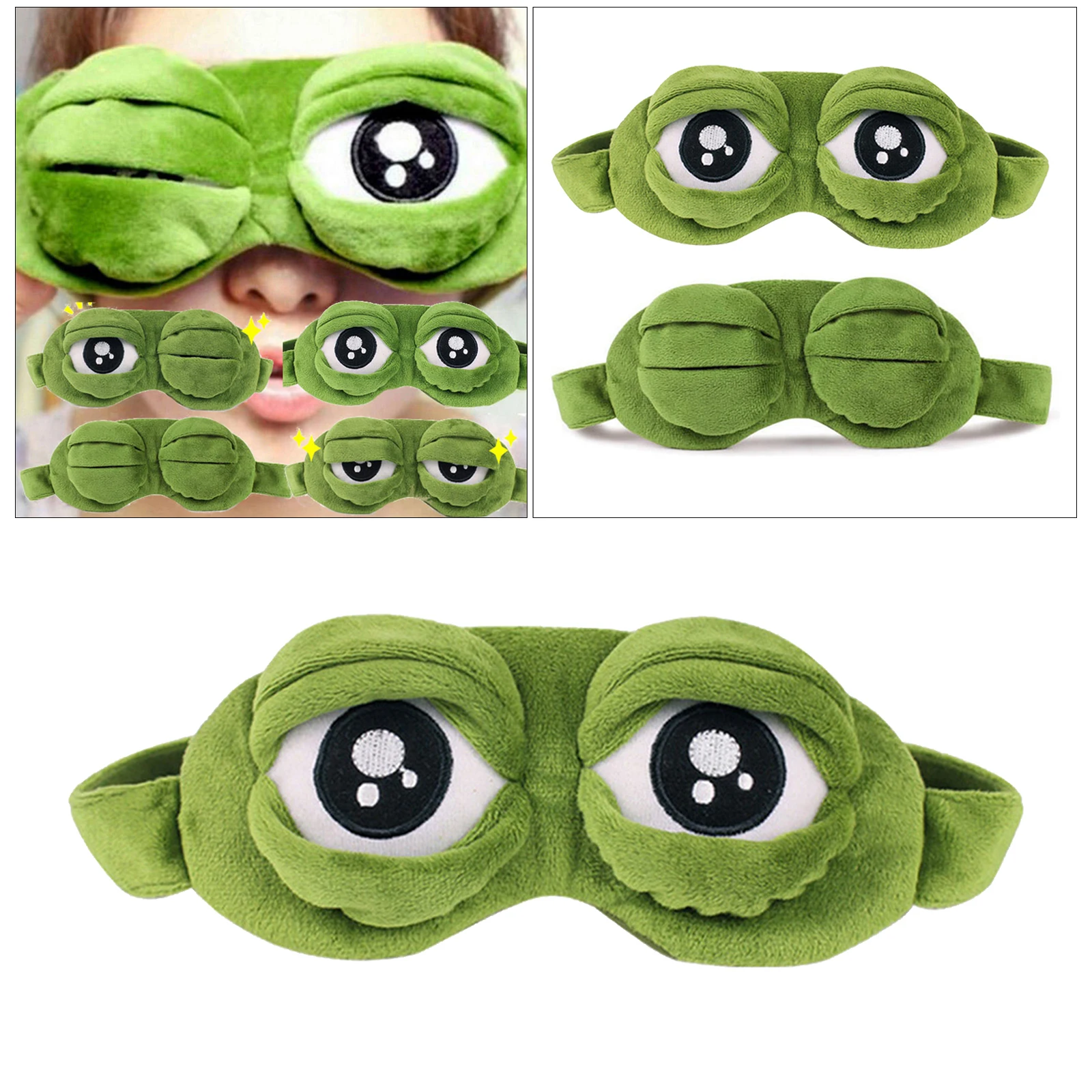 3D Frog Sleeping Masks Eyeshade Plush Eye Cover Travel Cartoon Eyeshade for Eye Travel Relax Sleeping Gift Cute Eyes Cover