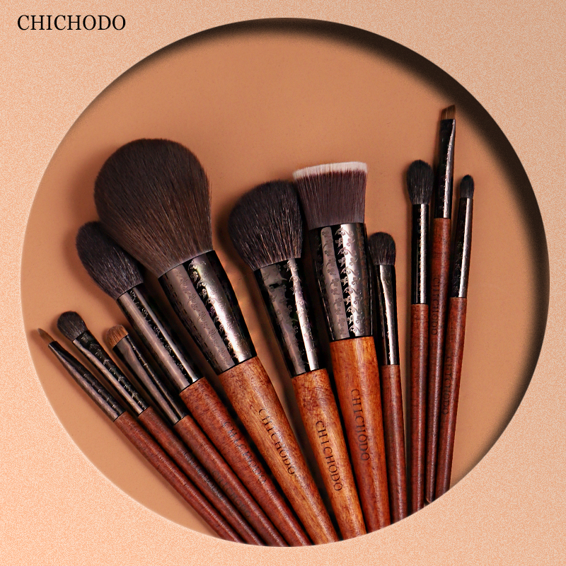 Best of CHICHODO Makeup Brush-The Amber Series Carved Tube Brushes-11pcs Natural Hair Set-Powder Foundation Eyeshadow Makeup Tools Reviews & Tips