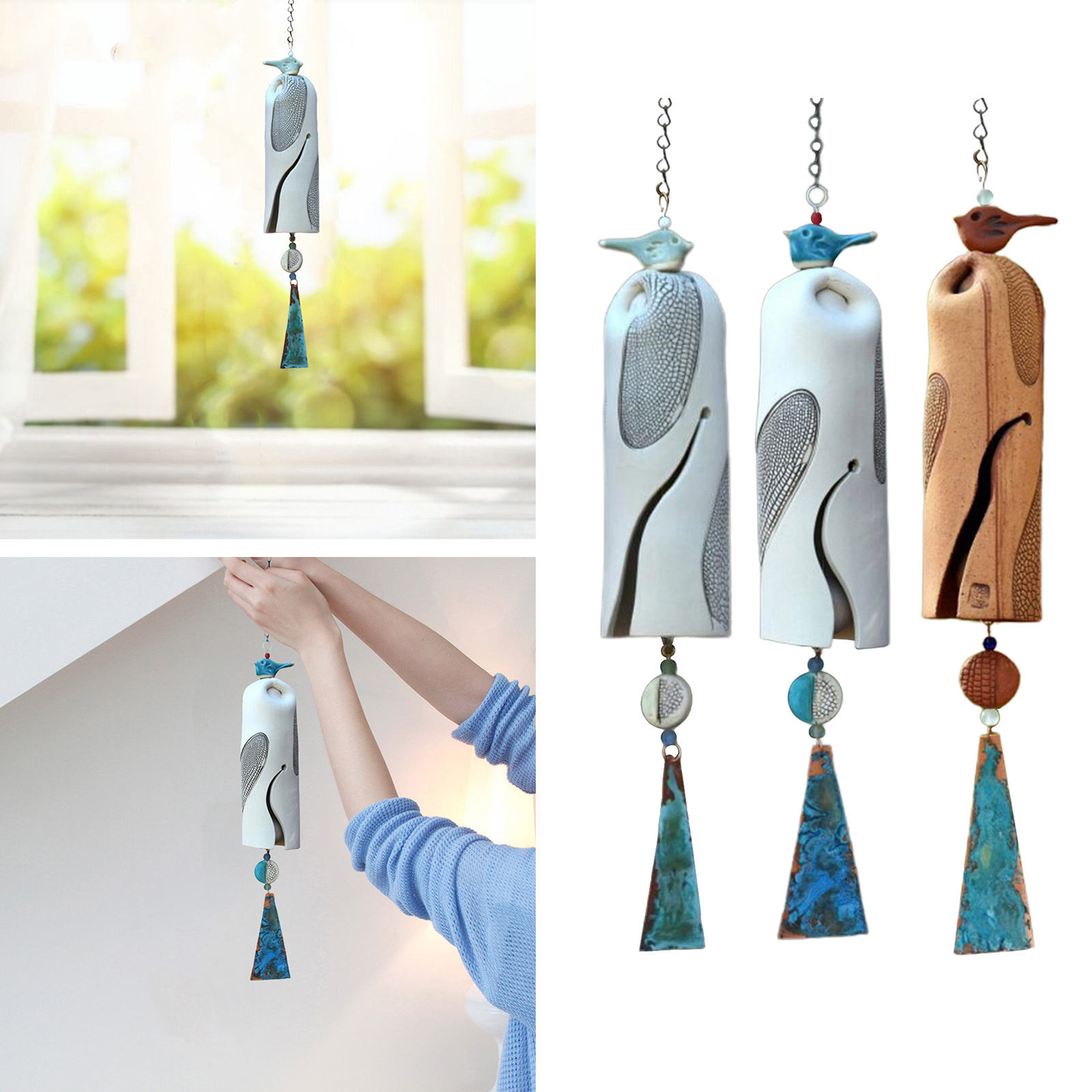 Beautiful Rustic Dragonfly Wind Chimes Pendant Home Backyard Garden Indoor Outdoor Ornaments Wind Bells Gift