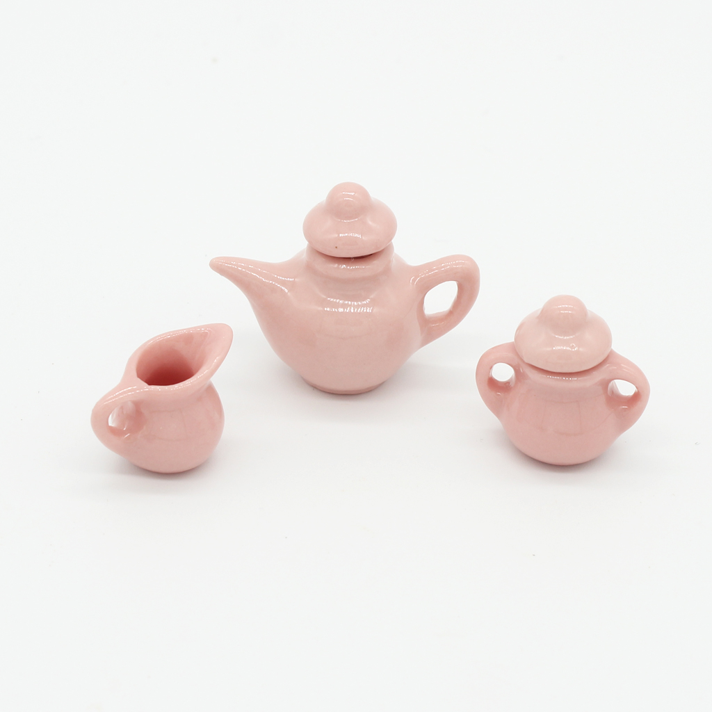 9-Piece / Set 1:12 Dollhouse Miniature Porcelain Tea Set Tea Set Tableware for