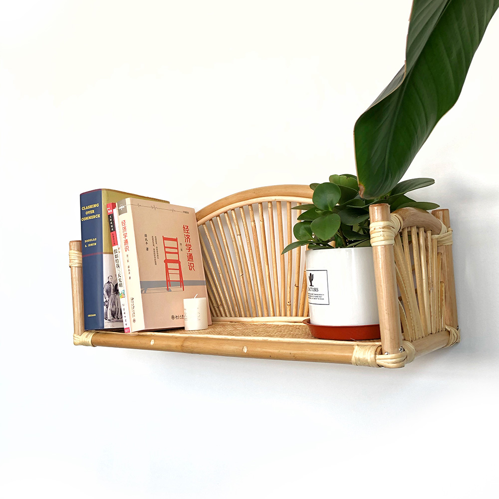 Circular Rattan wall shelf,Round cane shelf,wicker book shelf/Book Storage,Round Rattan wall