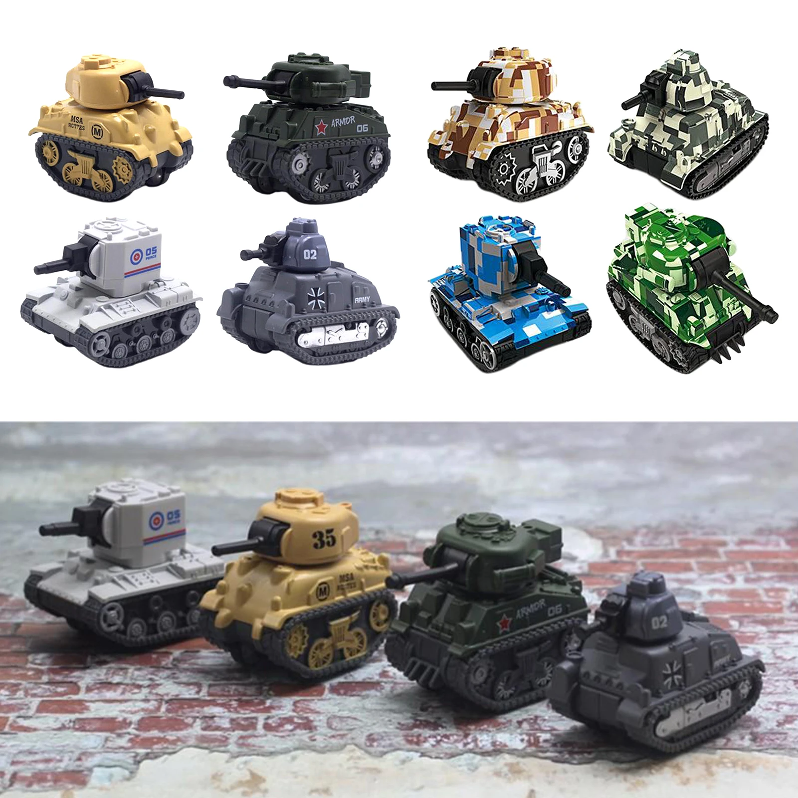 4-pack Simulation Tank Toys Kids Educational Toy for Commemorate Collection Kid Adult Gifts