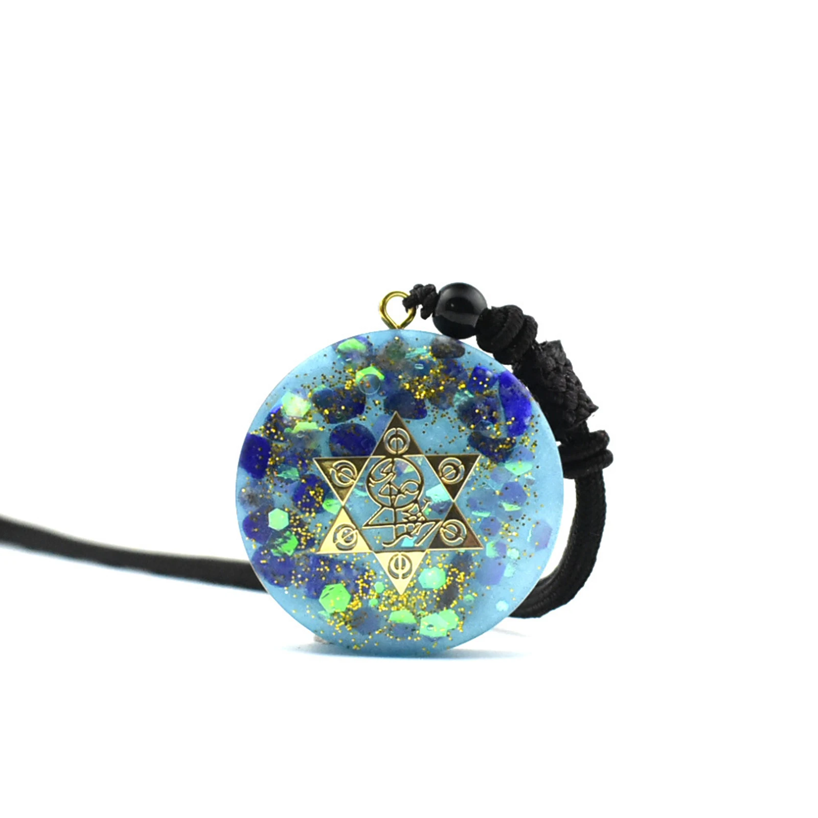 Sri Yantra Necklace with Natural Crystal Orgone Pendant Energy Necklace Repels Negative Energy 3.5cm