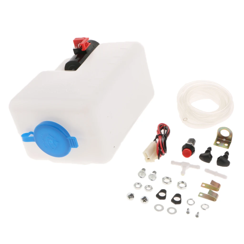 Washer Tank Pump Bottle Kit Universal Windshield Wiper System Reservoir  for Car ,Marine and Boat