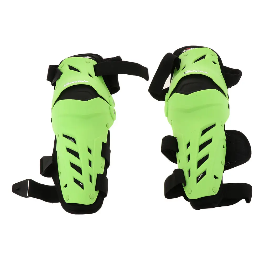 2Pieces Light Green Motorcycle Racing Plastic Anti-Slip Protective Knee Pads