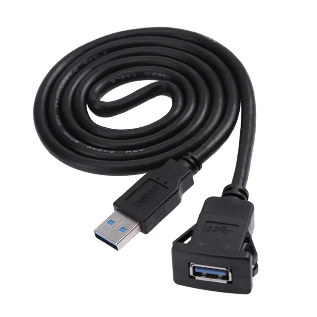 USB 3.0 Mount Cable USB Extension Flush, , Panel Mount Cable, for Car, Boat, Motorcycle and More (3.3ft/1m)