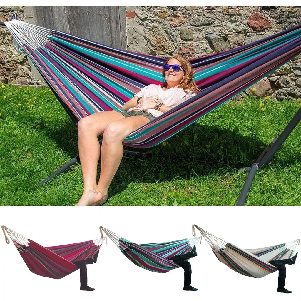 Twee Persoon Hangmat Camping Thicken Swingende Stoel Outdoor Canvas Schommelstoel Niet Met Hangmat 200*150Cm|Hangmatten| -