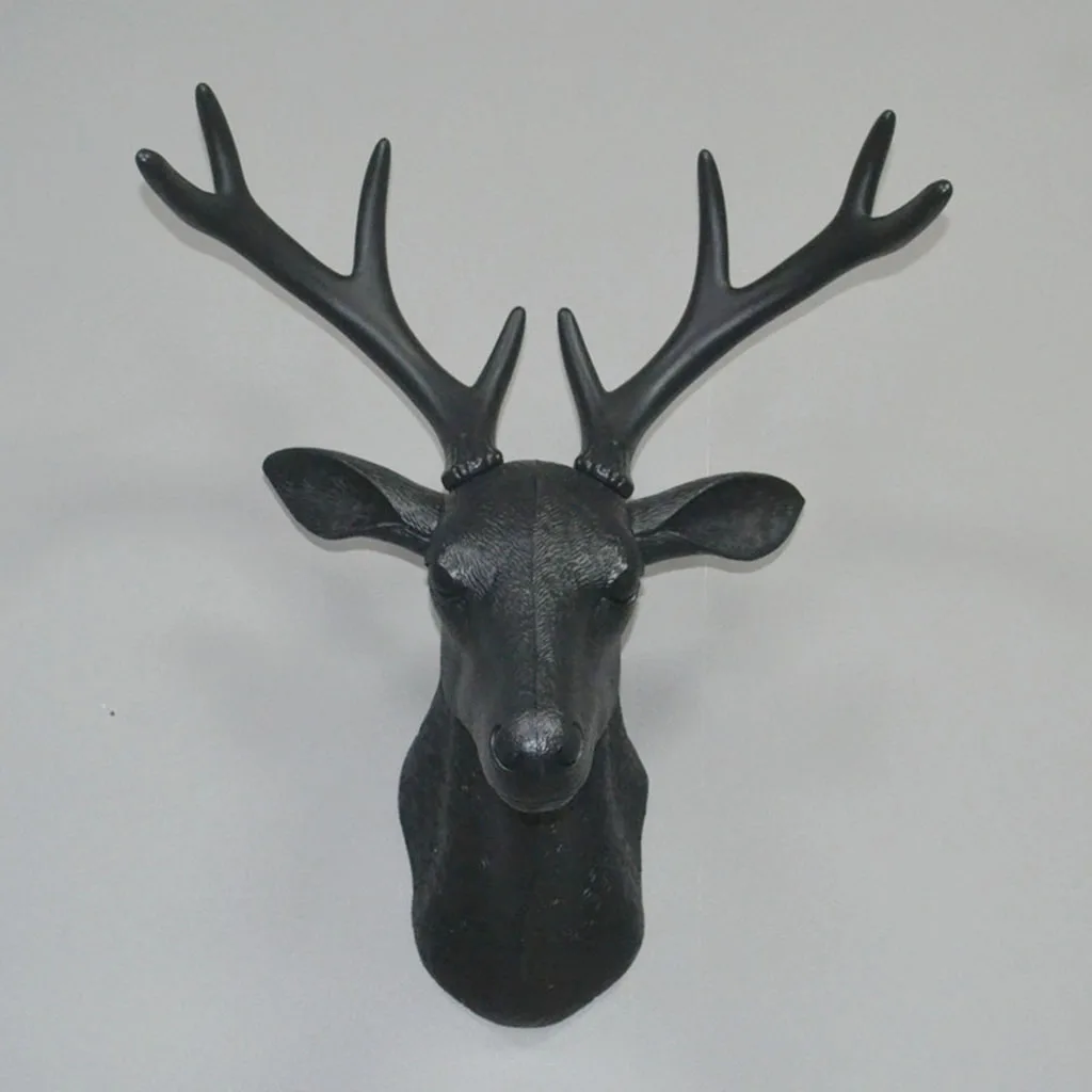 Big Home Decor Accessories 3D Deer Statue Animal Figurine Wall Decoration Sculpture Ornament Wedding Decorations