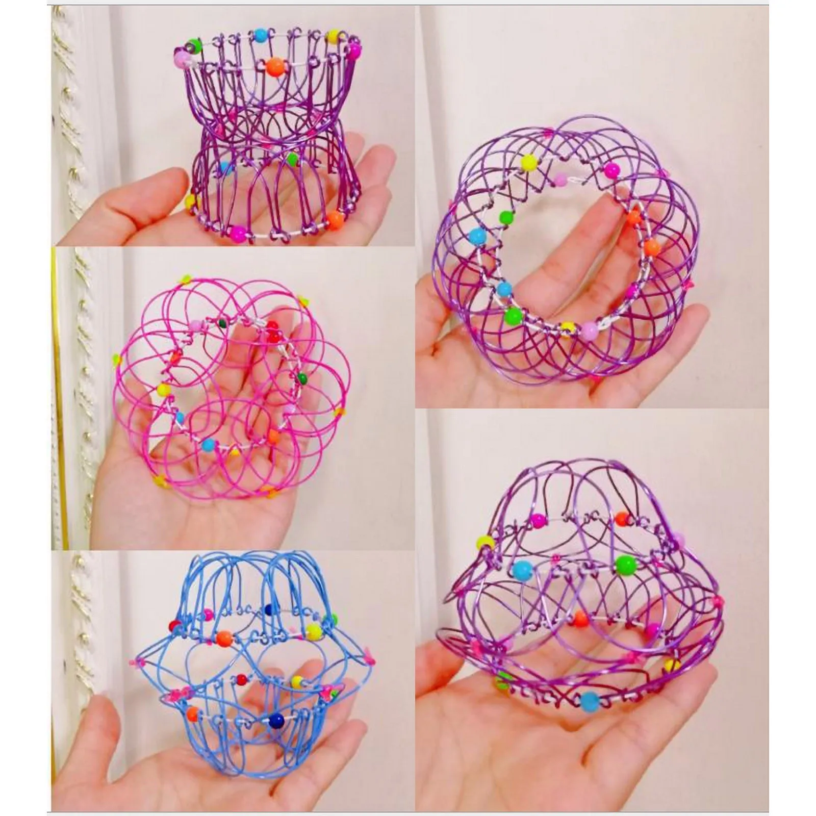 Details about   Decompression Deformation Soft Flower Basket Hoop Magic Flow Ring Toys Kid Gifts 