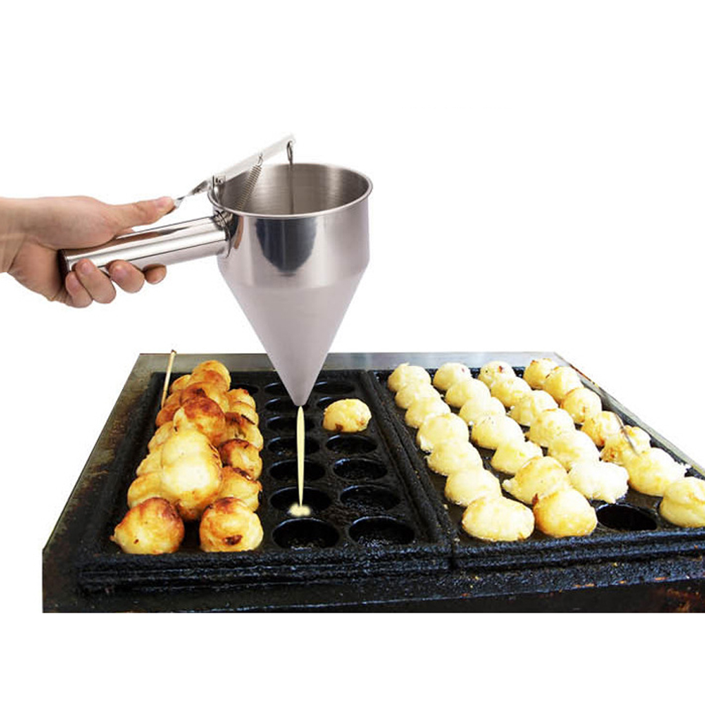 Stainless Steel Conical Funnel with shelf Octopus   Balls Kitchen Tool