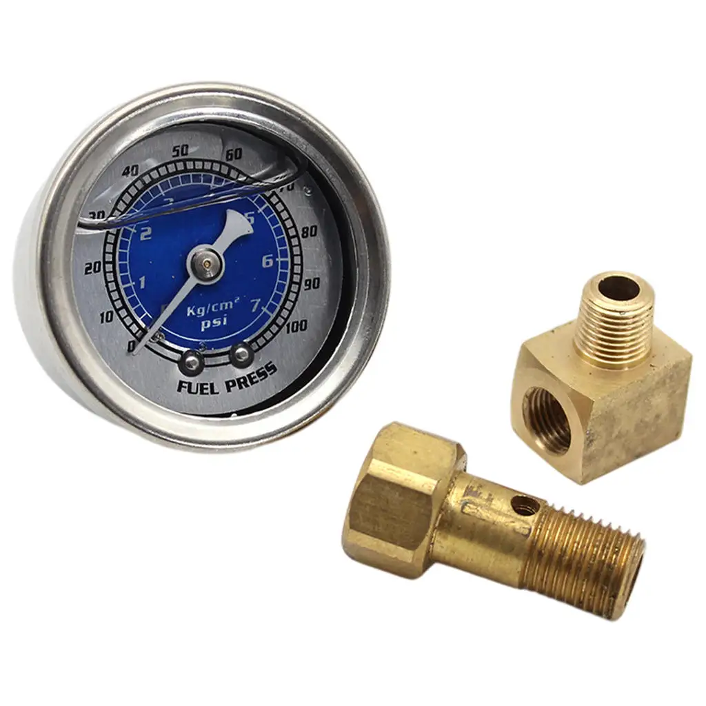 Oil Pressure Instrument Panel Liquid Filled 0.47inch Interface 47mm Dial Size Fits for Honda