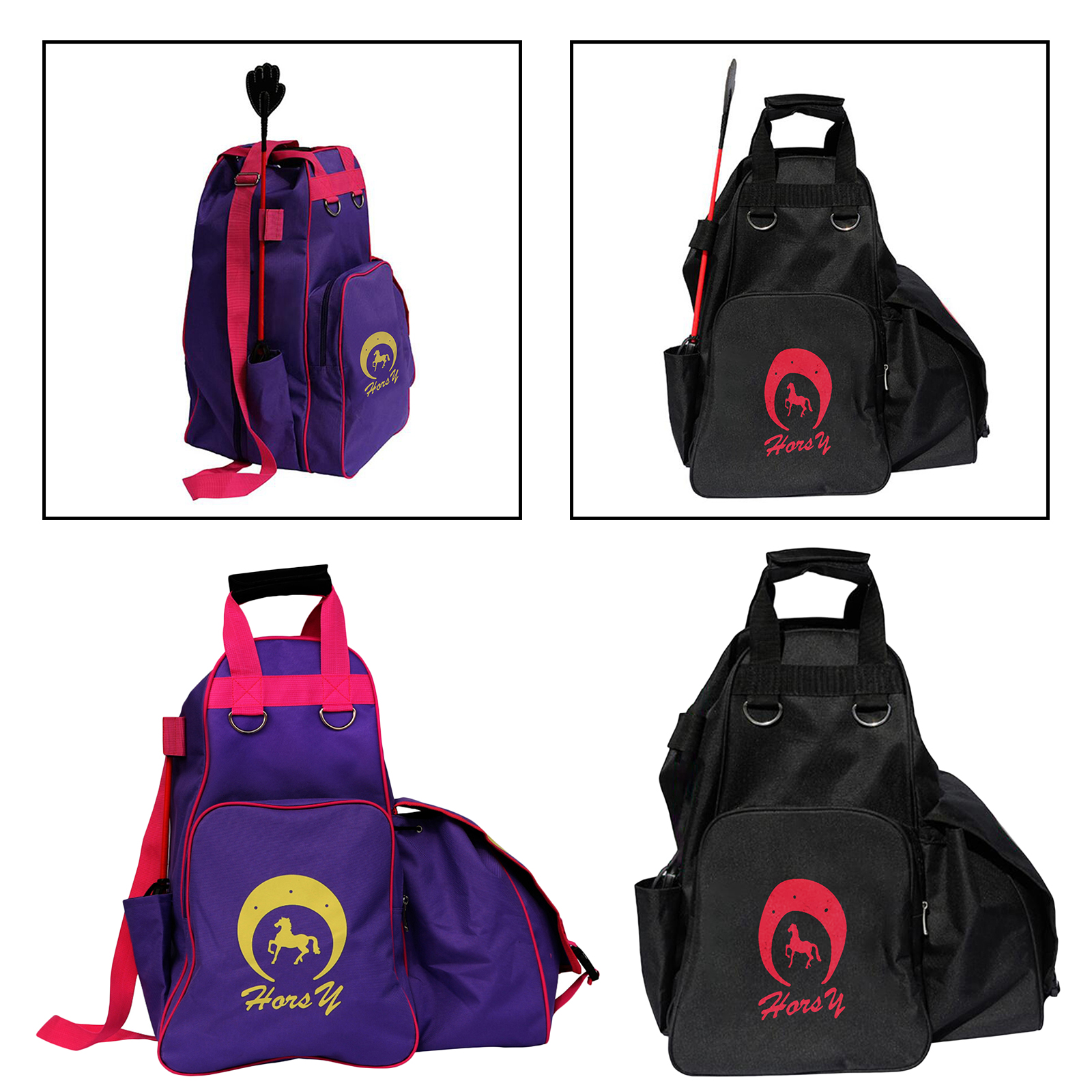 Portable Equestrian Backpack Horse Riding Helmet Armor Whip Bag Waterproof