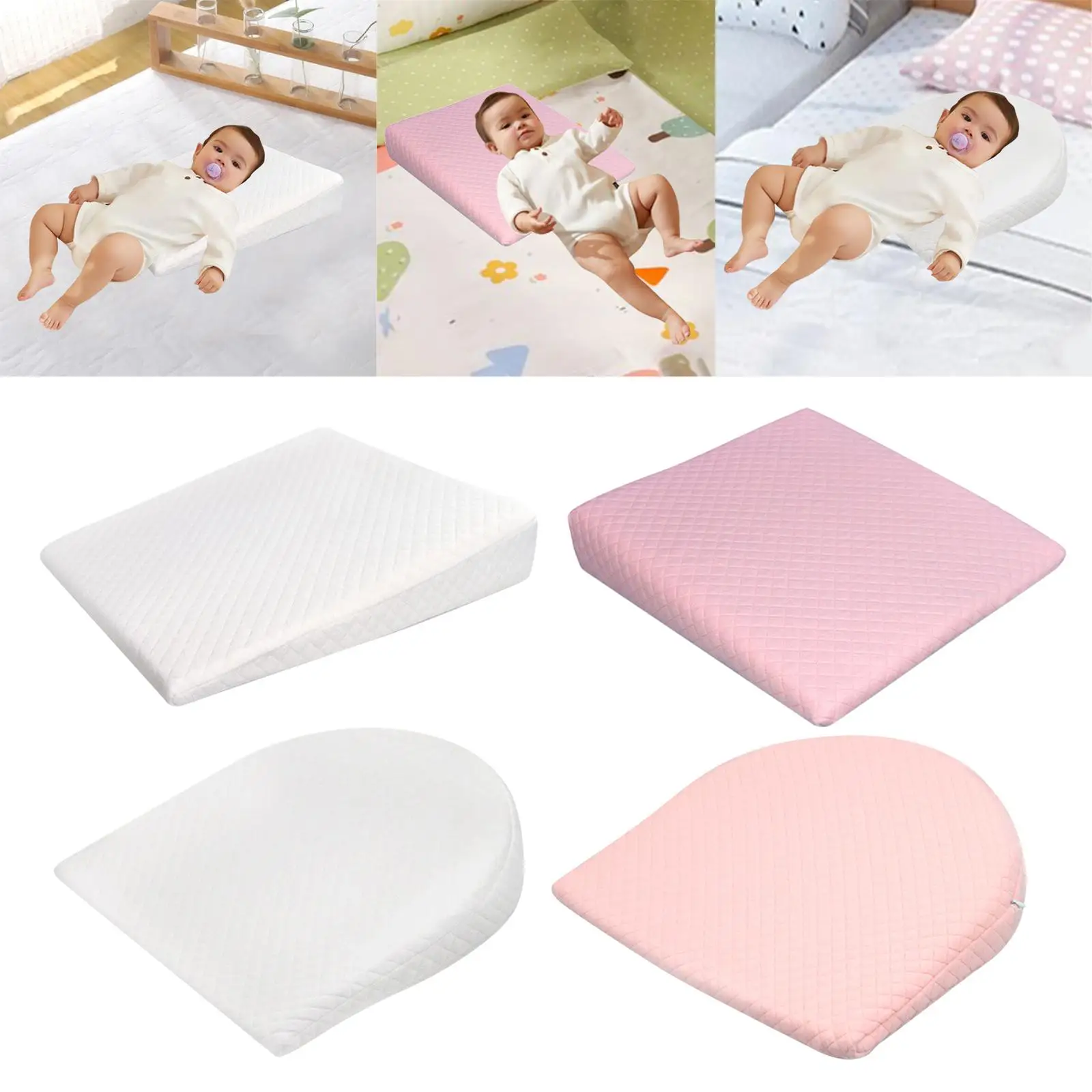 Baby Wedge Bed Pillow Anti Baby Spit Milk Crib Cot Memory Foam Soft Anti-Reflux Cotton Pad Mat Cushion for Sleep Nursing Newborn