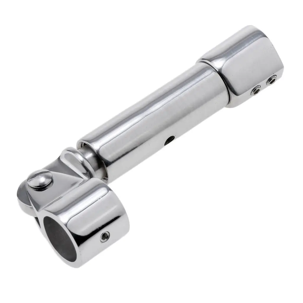 High Quality 316 Stainless Steel Flexible Bimini Top  Eye End 22mm Deck Hinge Mount (Silver)