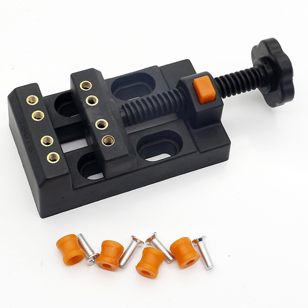 Universal Mini Drill Press Walnut Vice Clamp Table Bench Vice DIY Sculpture Hobby Craft Carving Tool Orange Black