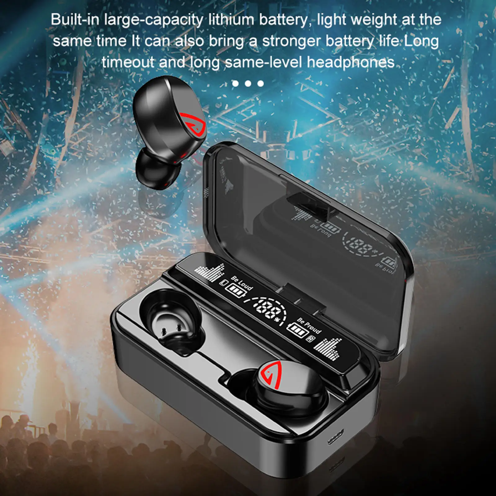 Wireless Bluetooth 5.2 Earbuds NFC Sweatproof Multipoint Connection Noise Cancellation Waterproof Stereo Gaming Earphones Phones