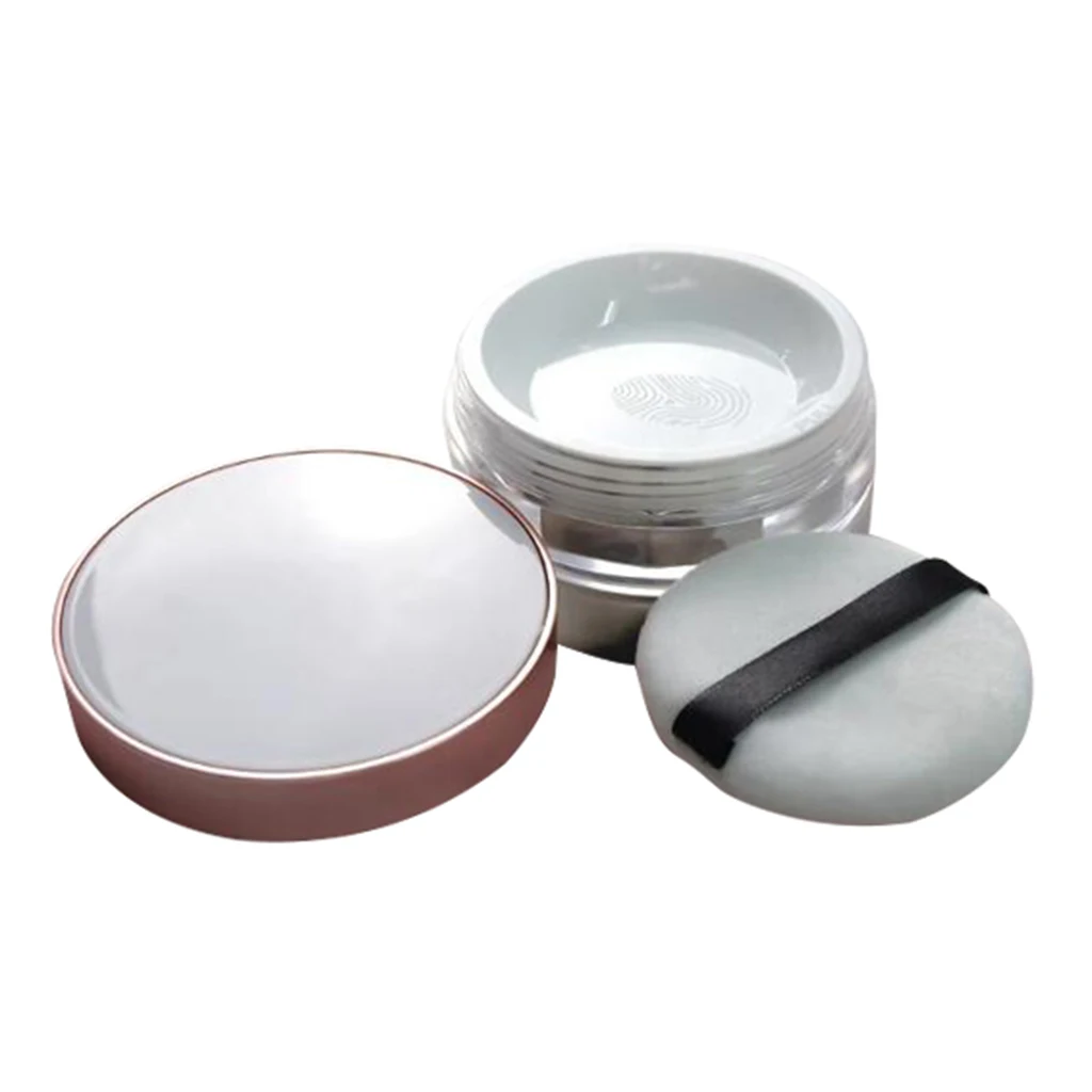 Plastic Travel Setting Mineral Powder Case Glitters Blusher Holder Box W/ Sifter