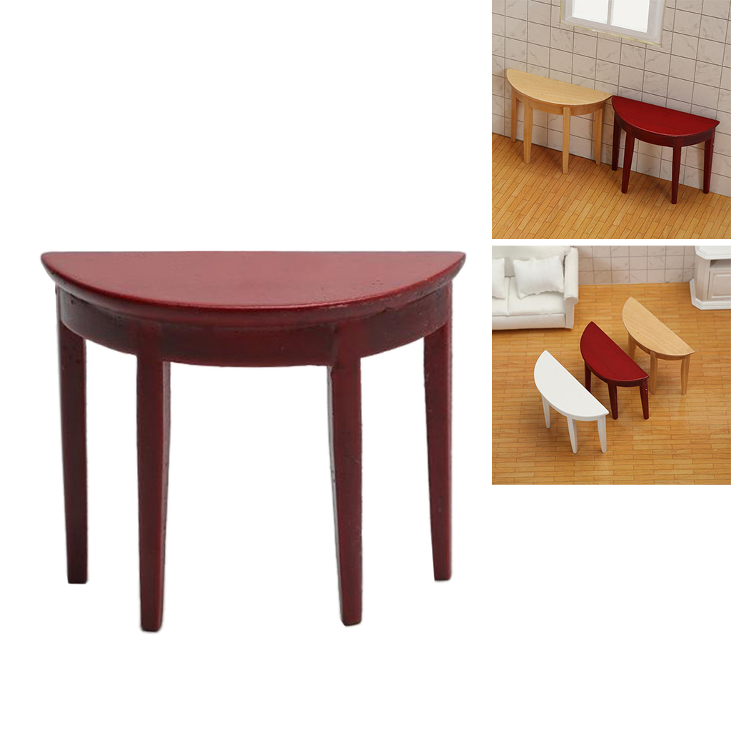 1:12 Dollhouse Miniature Semicircle Dressing Table Small Model Mini Furniture Model Dollhouse Accessory