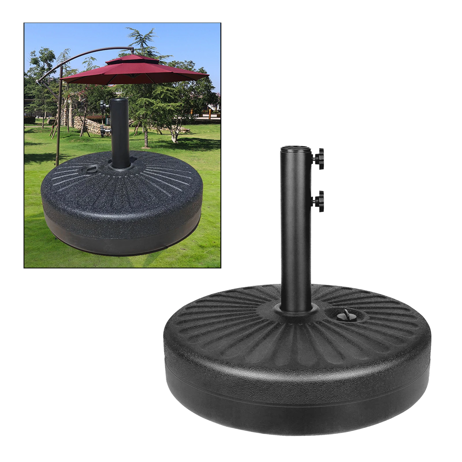 Outdoor Patio Umbrella Round Base Replacements Summer Parasol Stand Fixed