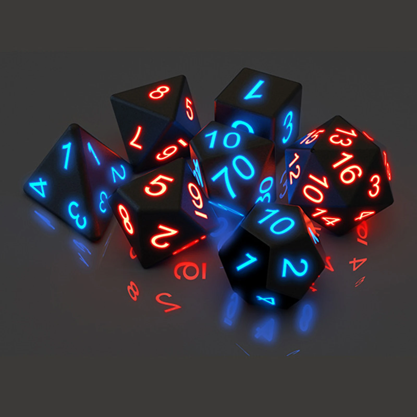 7x Glow-in-the-Dark Dices for Table Board Role Playing Game Bar Club Party Play Fun Gifts