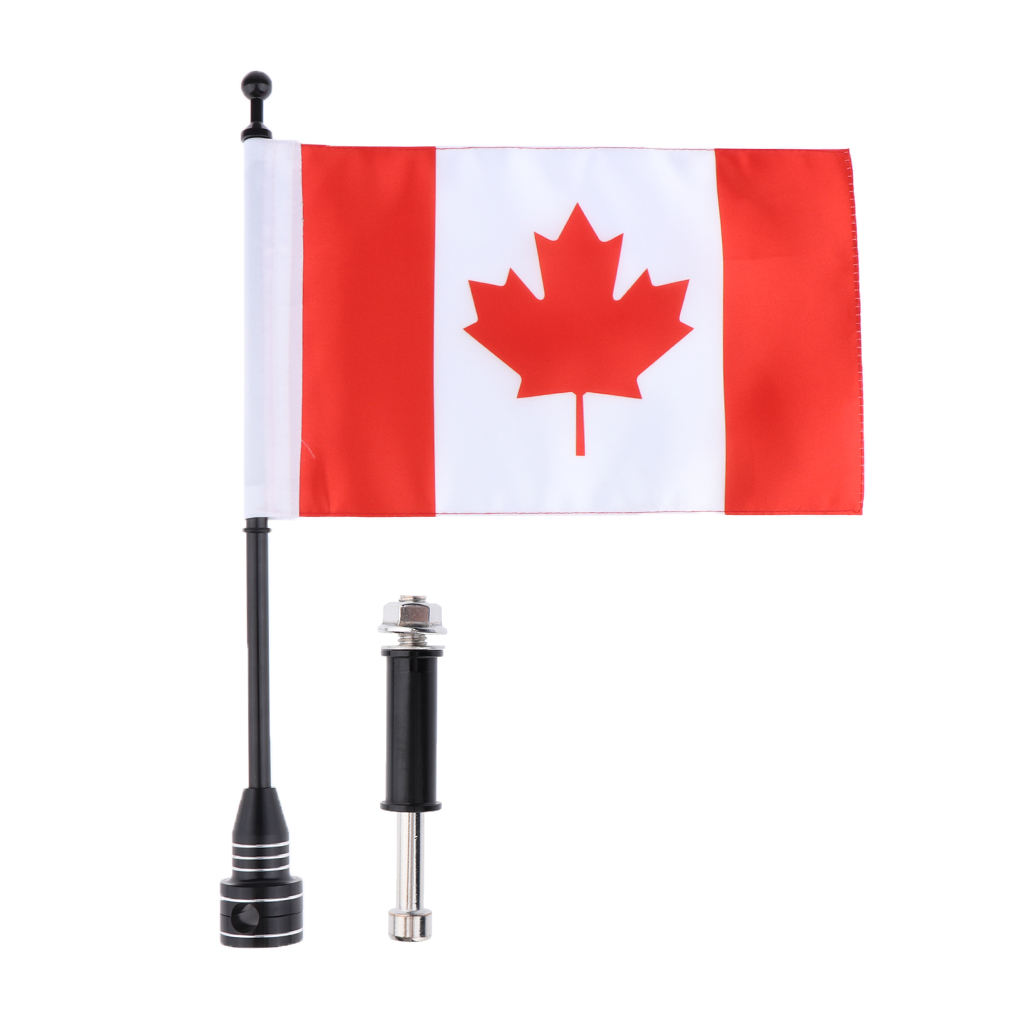 Motorcycle Canada Flag Pole Mount Custom Rack Luggage Flag For   Durability Adjustable Mounting Bracket
