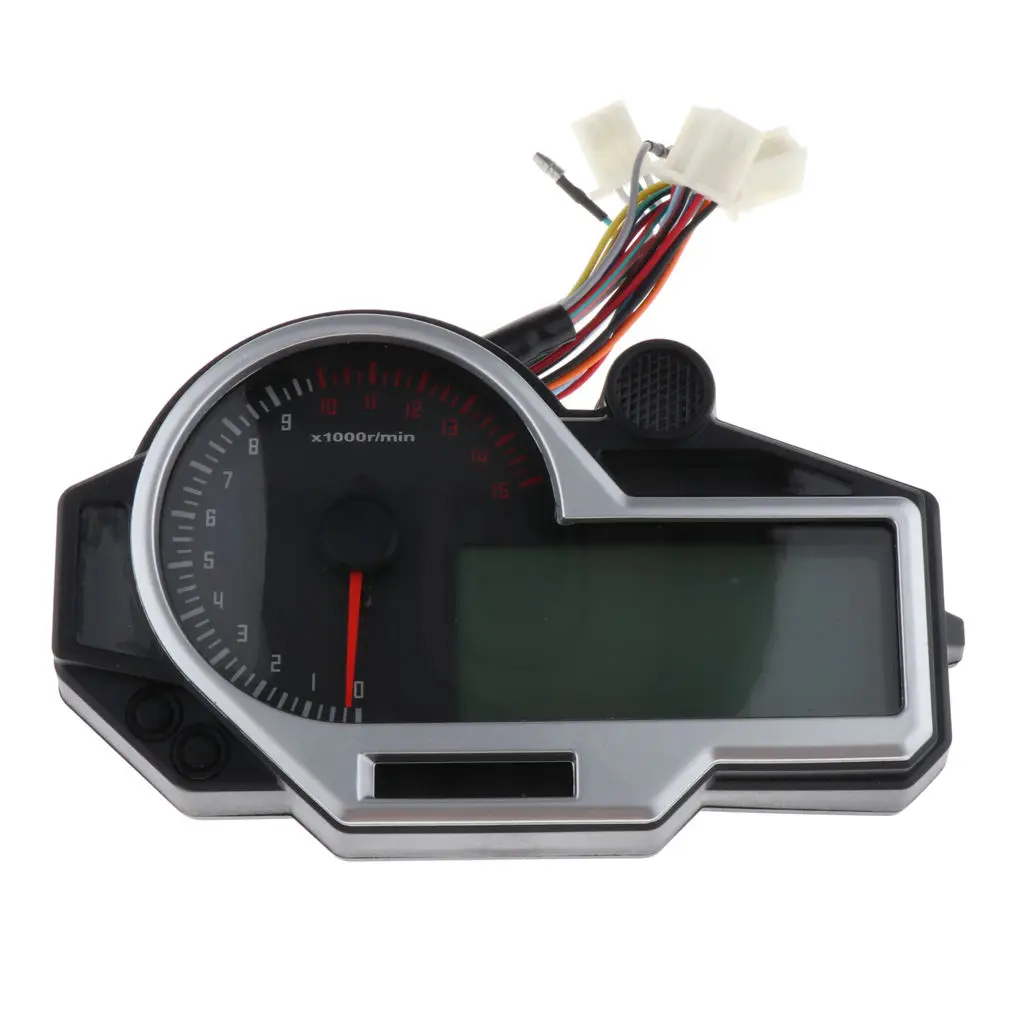 Universal Motorcycle 15000RPM Digital LCD Odometer Speedometer Tachometer 