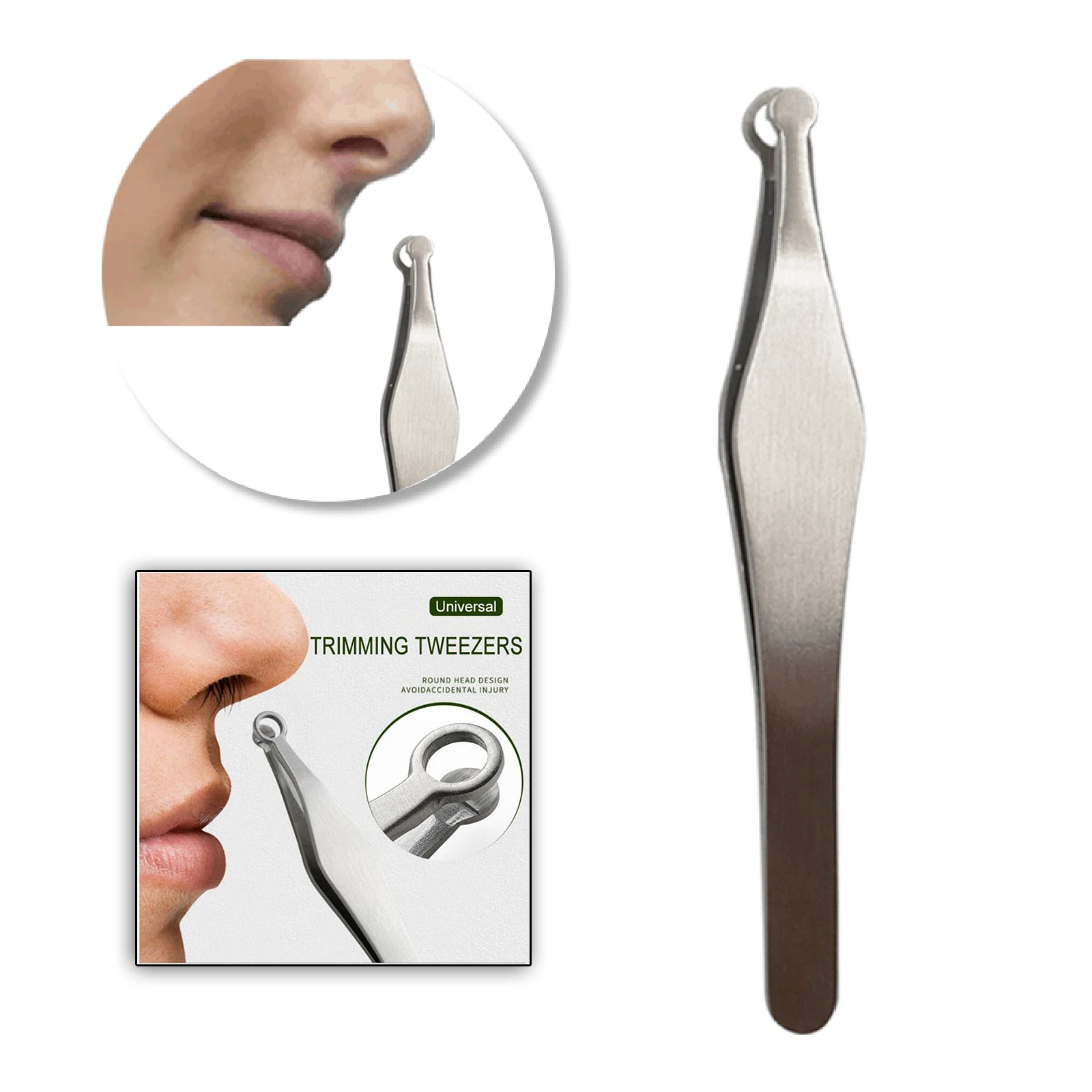 Nose Hair Tweezers Shaving Safe for Eyebrows Hair Removal Kit for Men Women