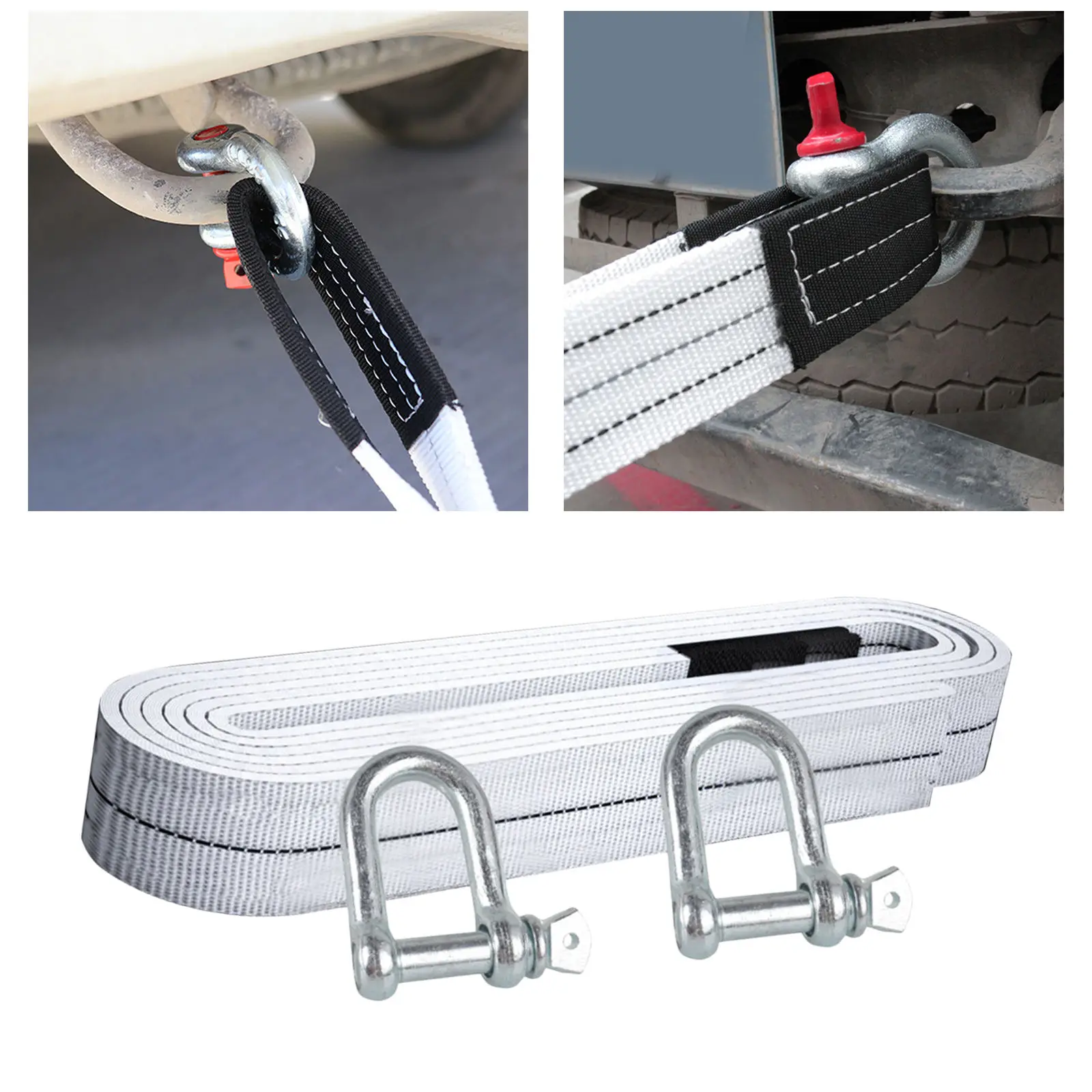 Durable High Strength Trailer Winch Strap (Up To 6 Ton) Towing Ropes Tow Straps Car Recovery Belt with Hook for Car Truck