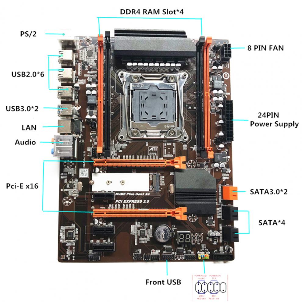 Комплект материнской платы X99 DDR4 4 DIMM D4 с Xeon E5 2620 V3 LGA2011-3  ЦП 1 шт. * 8 ГБ = 8 Гб PC4 ОЗУ 3200 МГц DDR4 Память ОЗУ REG ECC | AliExpress