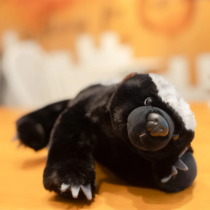 ​Flat Head Brother Doll Simulation Honey Badger Doll Plush Toy Cute Pillow 