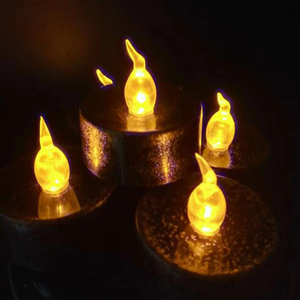 Battery Flameless LED Tea Light Candle for Home Wedding Church Decor -Black