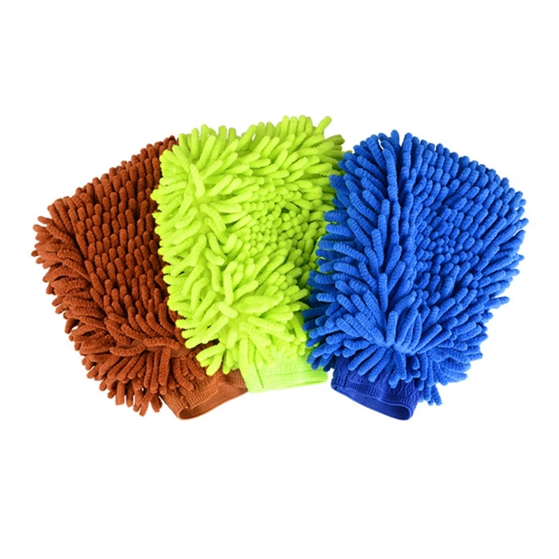 Car Cleaning Microfibre Cloth Glove Mitt Washing Polishing Duster Random Color A 