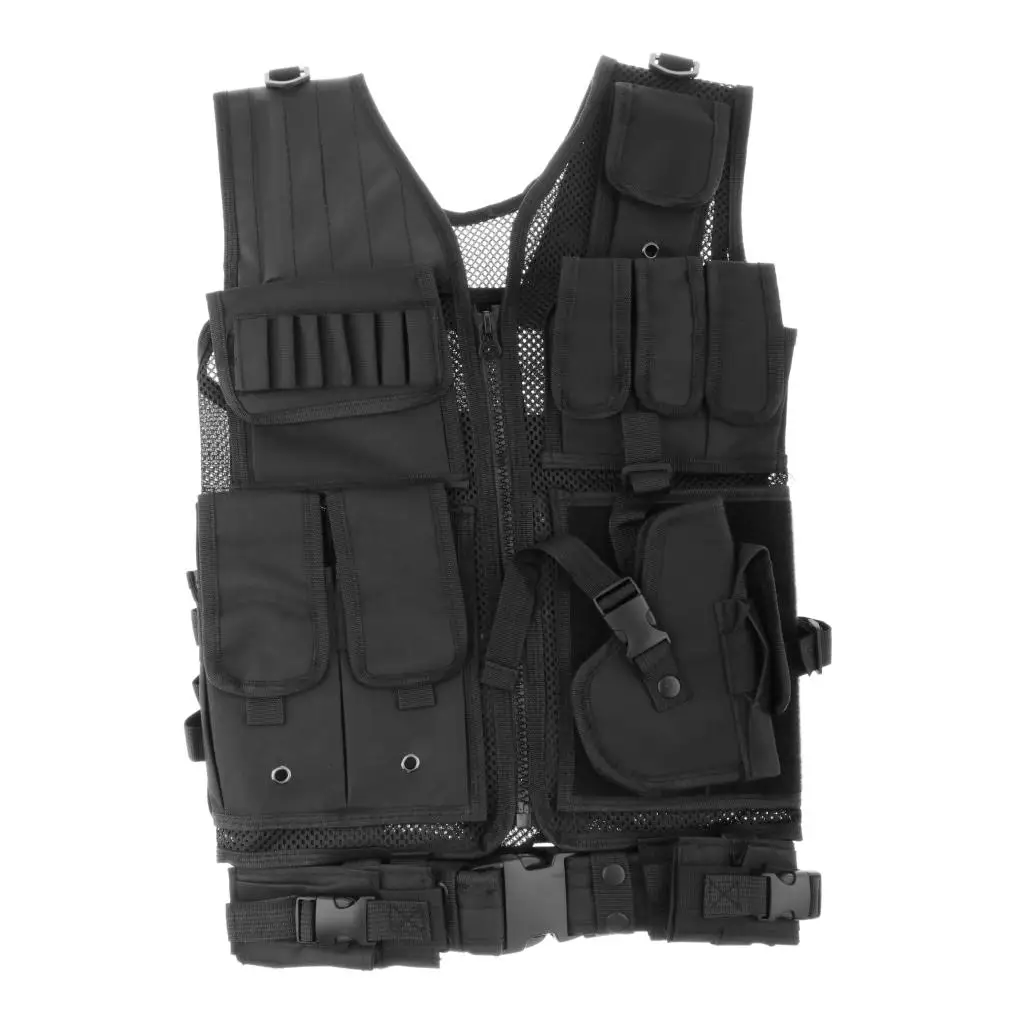 Outdoor Gaming Vest Unisex Military Tactical Molle Vest Adjustable Lightweight 600D Gaming Training Sports Vest Jacket