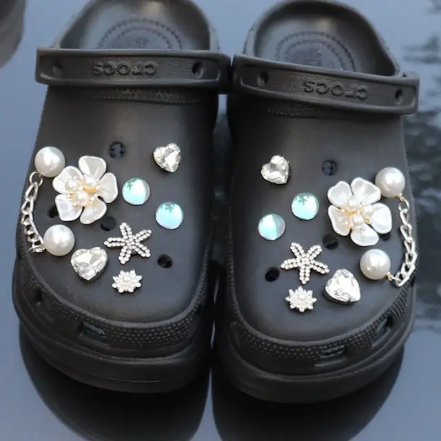 8pcs Luxury Bling Owl Croc Charms Crown Cactus Shoe Charm Accessories Gems  Croc Jeans Scissors Clogs Decoration Girls Gift