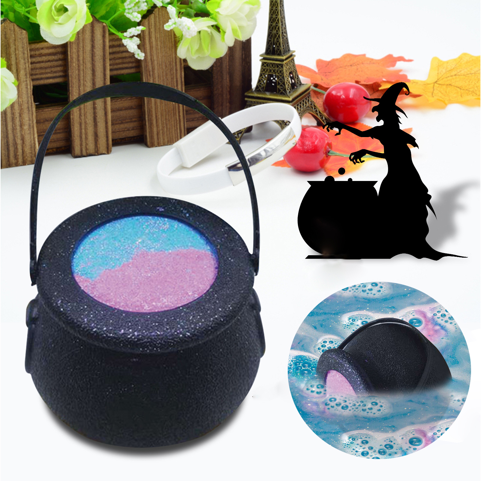 1Pcs 150g Bath Bombs Witch Jar for Spa Bath Starry Sky Sea Salt Essential Oil Moisturizing Skin Gift for Her Wife Anniversaries