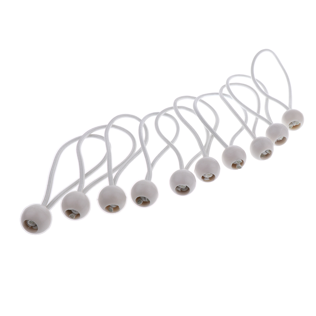 10pcs Bungee Stretch Cords with Balls for Canopy, Tarp, Tent, Wire Racks, and
