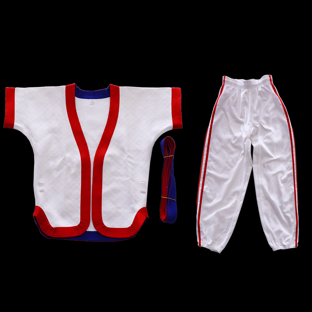 Chinese Wrestling Uniform Cotton Suit Top Clothes Pants Costume Sportswear for Taichi Judo Jitsu Taekwondo Competition Training