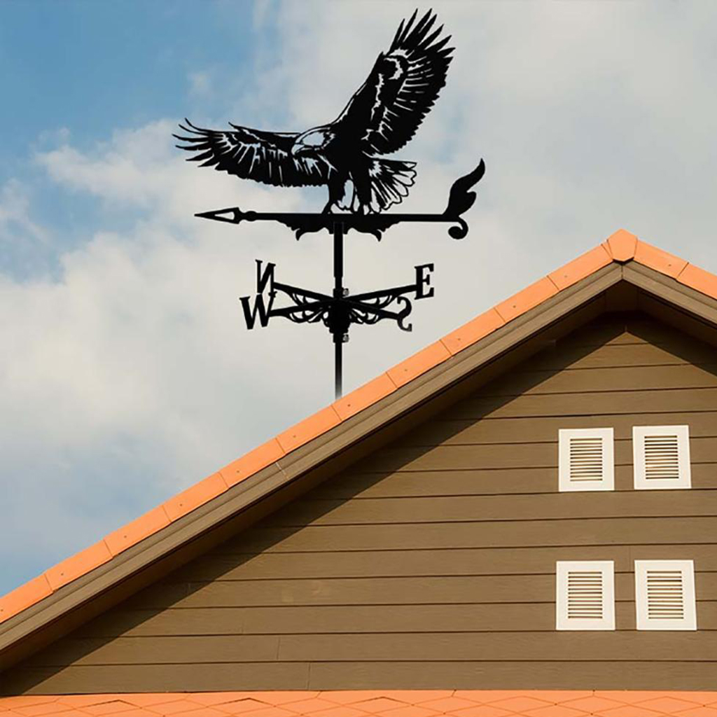 Metal Weathervane Roof Mount Weather Vane Outdoor Garden Farm Ornament Decor