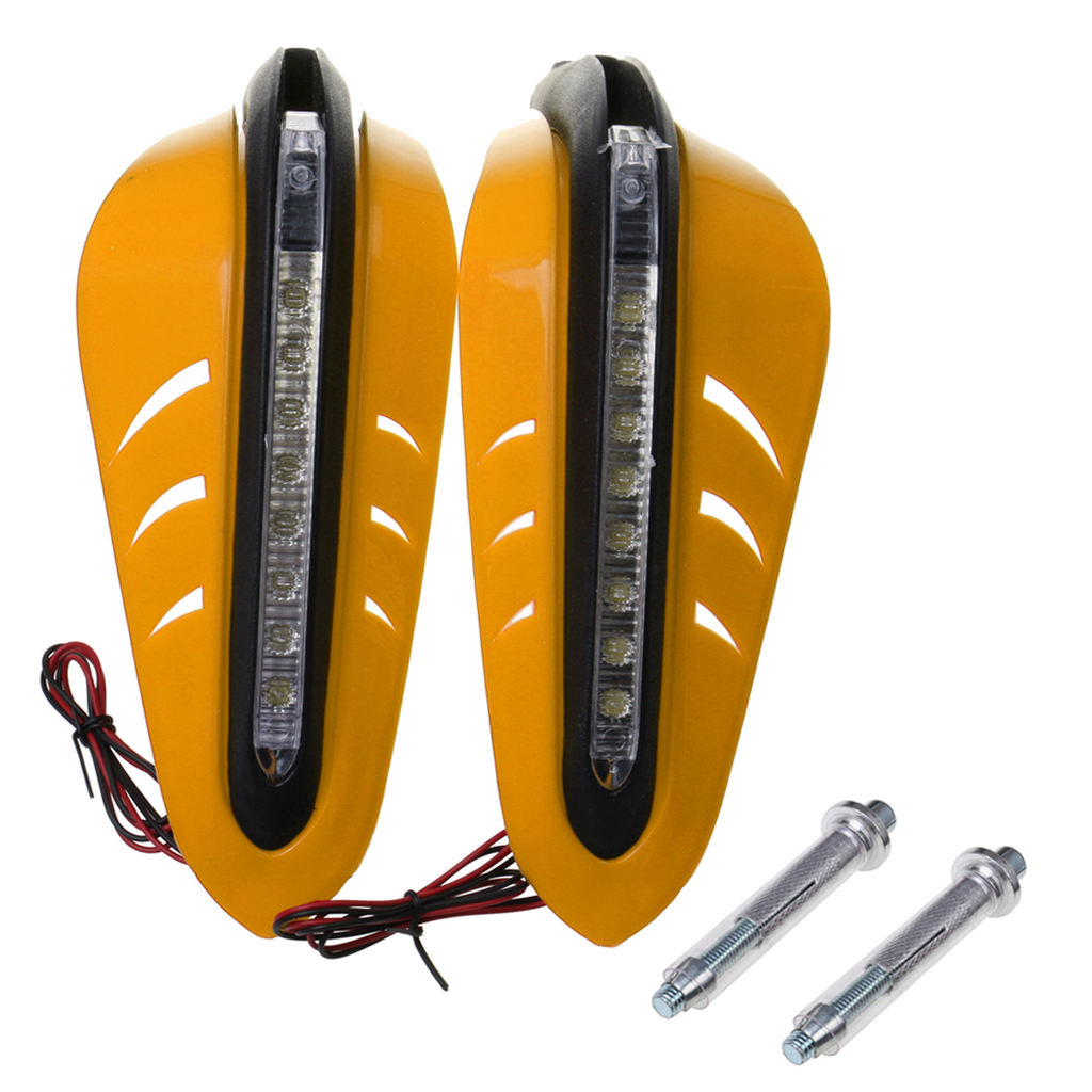 A Pair Universal Motorcycle Handle Brush Bar Hand Guard Protector Cover with Led Light For 7/8