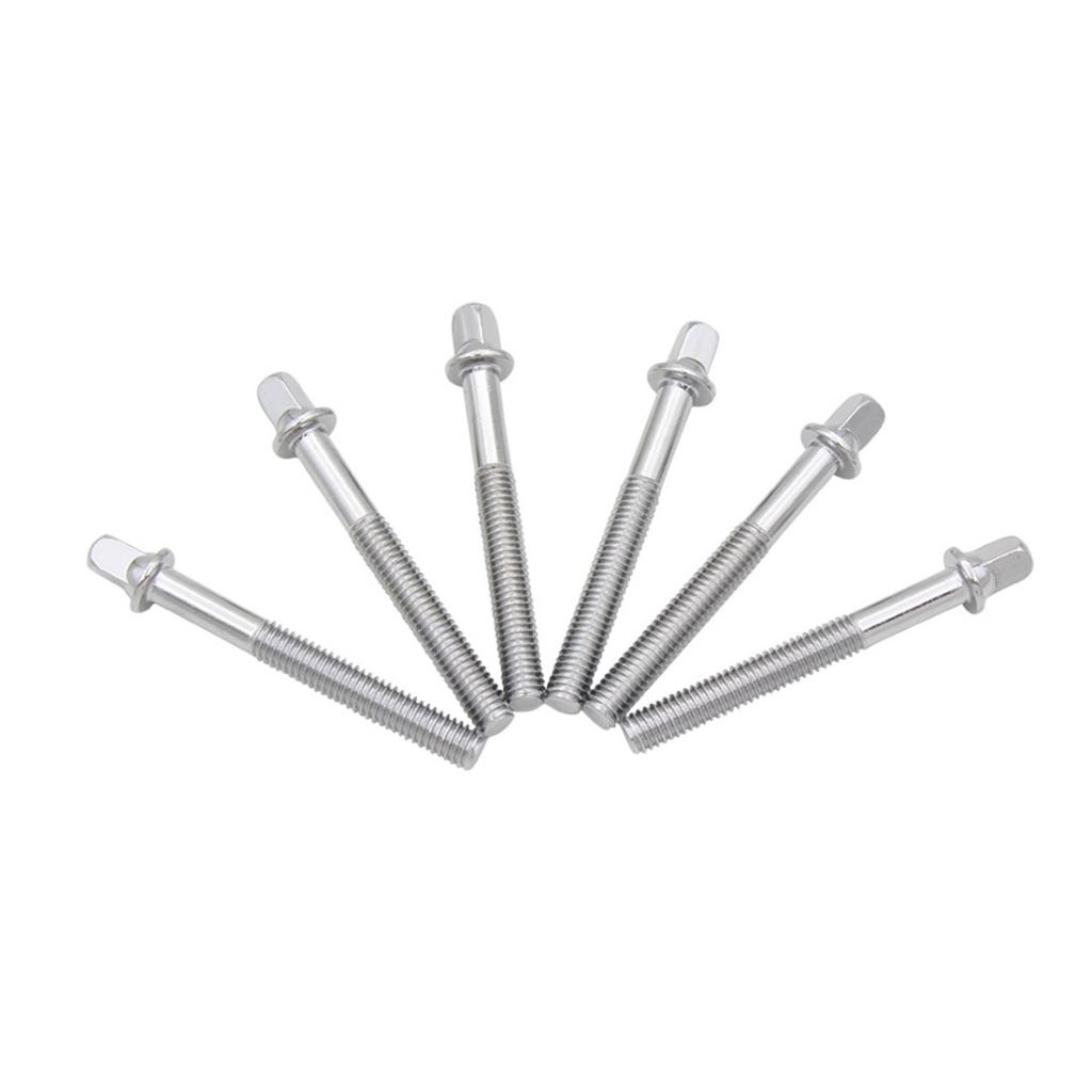 Tooyful 6 Pieces Drum Tension Rods Tension Screws Bolts Percussion Replacement Parts