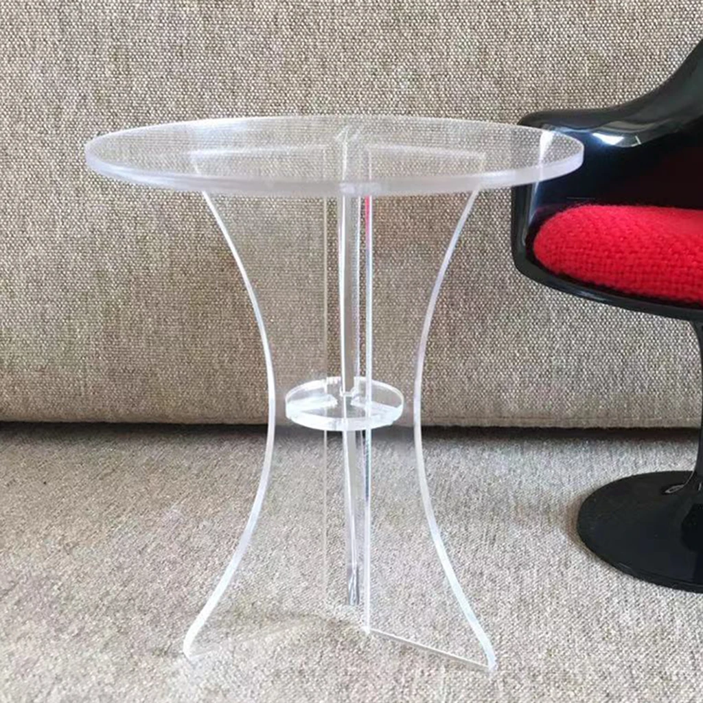 1/12 Doll House Acrylic Round Table Dining Set for Kitchen/Home Decoration