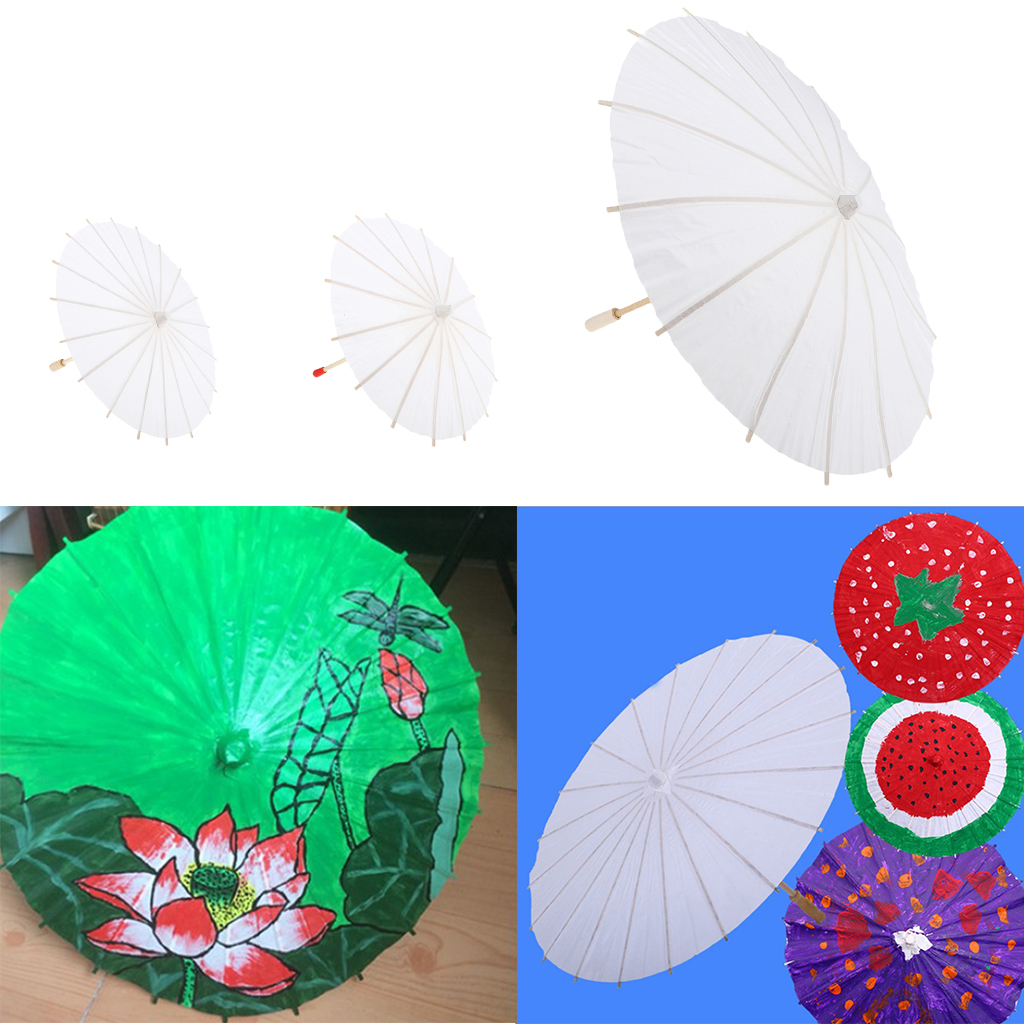 20cm - 40cm Umbrella Parasol Cocktail Picks, Chinese Oil Paper Umbrella Solid Color Art Decor Paper Umbrella Hand-painted