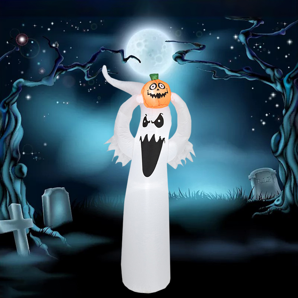 120cm Halloween Decorations Inflatable Ghost Pumpkin LED Light Outdoor Terror Scary Props Inflatable Toy Haunted House Supplies