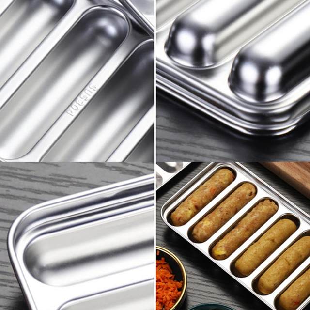 2PCS Sausage Stainless Steel Sausage Homemade Hot Dog 6 Cavity Sausage Food  Supplement Meat Glow Cookies Tray 11x13 Baking Pan - AliExpress