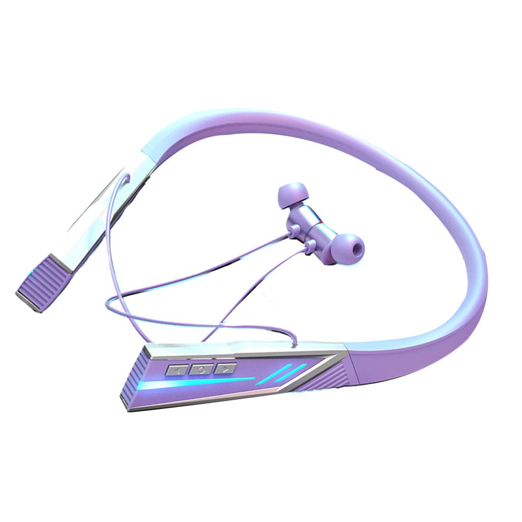 Hanging Neck Headphone Bluetooth 5.2 Built in Mic Voice Assistance Flexible to Wear 15M Transmission for Sports Outdoor Work