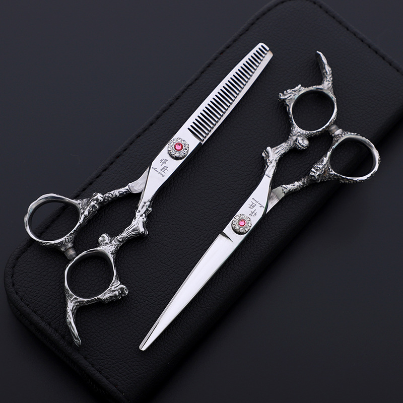 Polegadas para Tesouras do Estilista do Cabelo Antiderrapante e Desgastar-resistente Especiais do Cabeleireiro de 6 Tesouras 12 Tesouras de cabelo