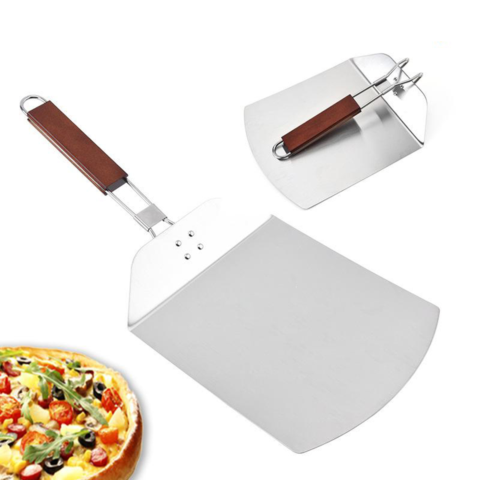 Pizza Peel Paddle, Pizza Paddle for Pizza Oven, 24cm x 57cm Foldable Wooden Handle Pizza Peel